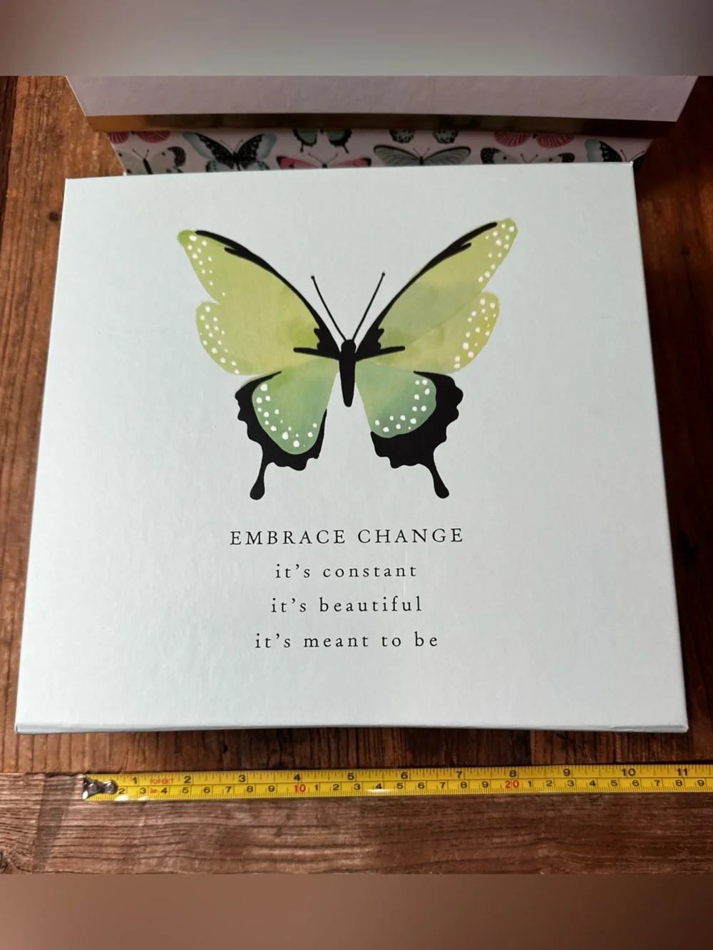 Butterfly Canvas Storage Box Set - Mint Green & Coral